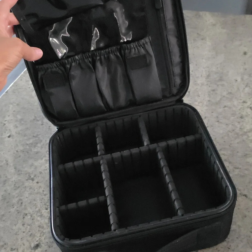 Black Canvas Makeup Organizer Case